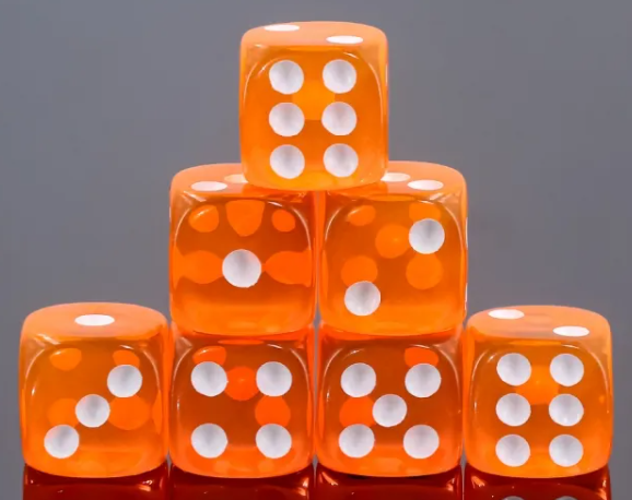 Orange 16mm HD Transparent - Dice Emporium