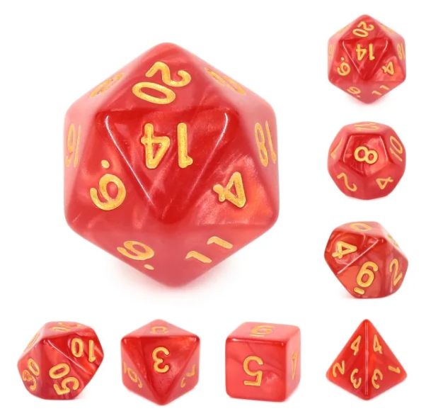 Red Pearl Gold Font HD - Dice Emporium