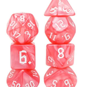 Rose Pink Pearl 7-die set HD - Dice Emporium