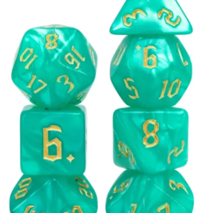 Sea Green Pearl 7-die set HD - Dice Emporium