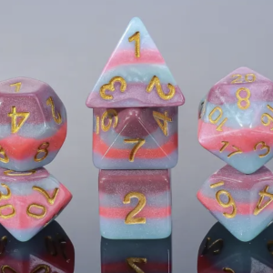 Chestnut Drop 7 die set - Dice Emporium