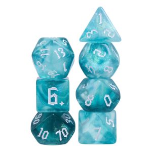 Teal Mountain 7 die set HD - DiceEmporium.com