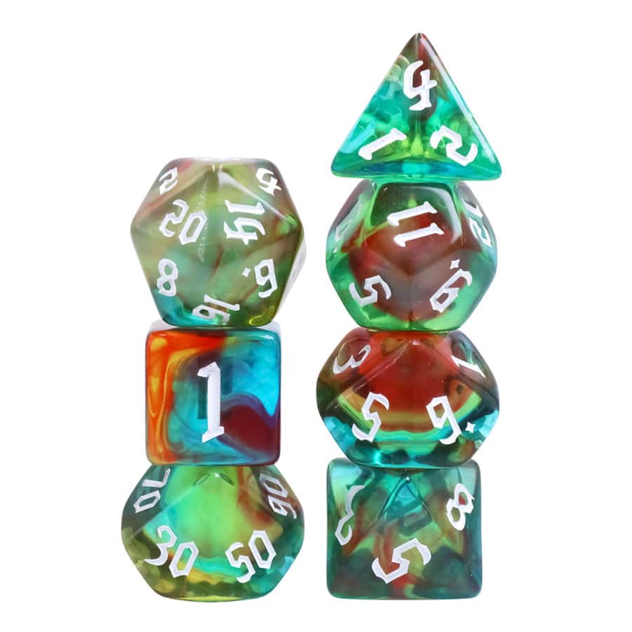 Wind Elves 7 die set HD - DiceEmporium.com