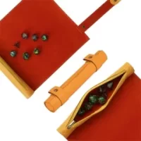 Gold Leather Foldable Dice Mat - The Dice Emporium