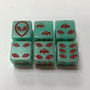 Alien Green Red Glow In The Dark Dice - DiceEmporium.com