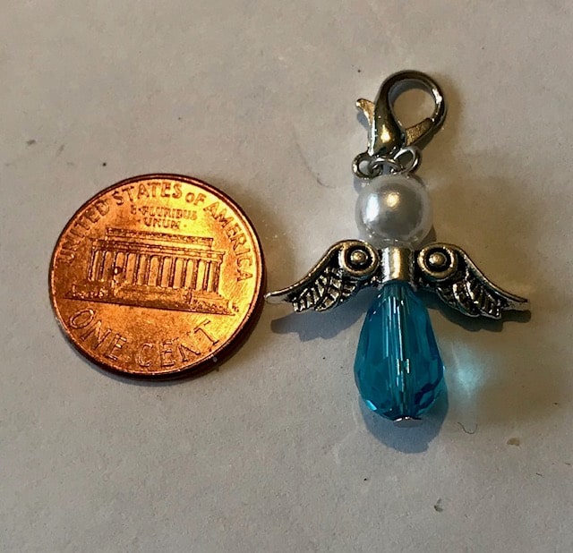 Aqua Blue Angel Charm