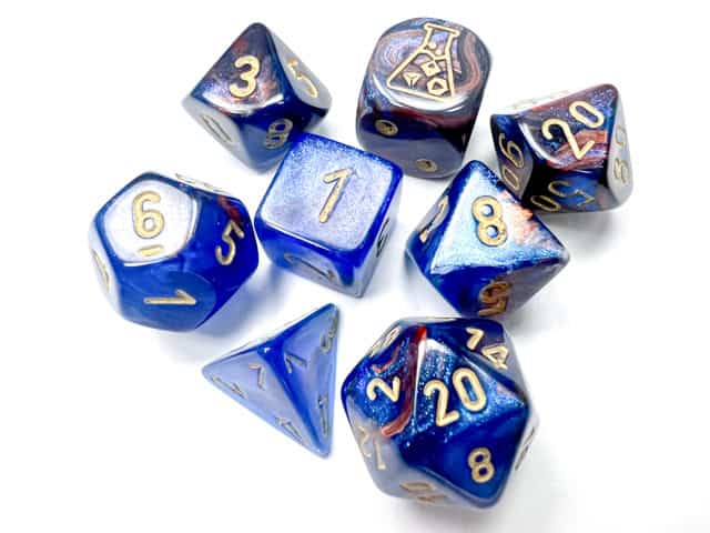 Lustrous Azurite/gold -DiceEmporium.com