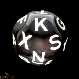 21-Sided Black Consonant Dice