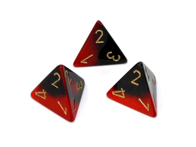 Gemini Black Red Gold d4 from Chessex