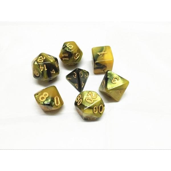 Black Yellow Blend Dice Set - DiceEmporium.com