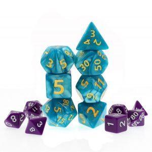 Blue Pearl Giant Polyhedral 7 Die Set HD - DiceEmporium.com