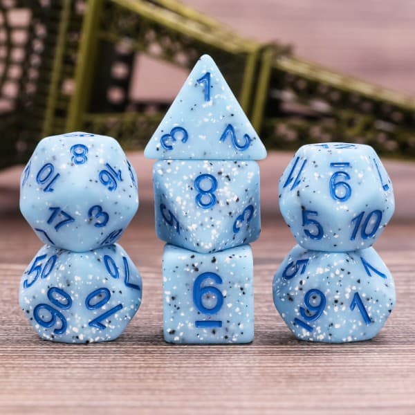 Blue Granite Dice - The Dice Emporium