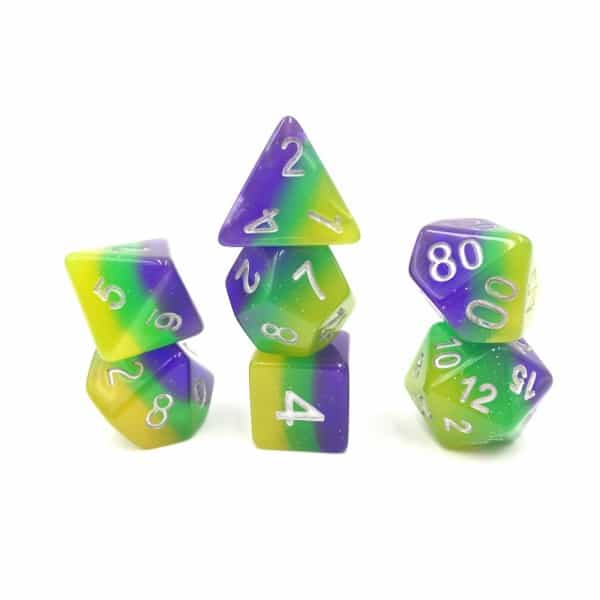 Blue Green Yellow Layer Dice Set - DiceEmporium.com