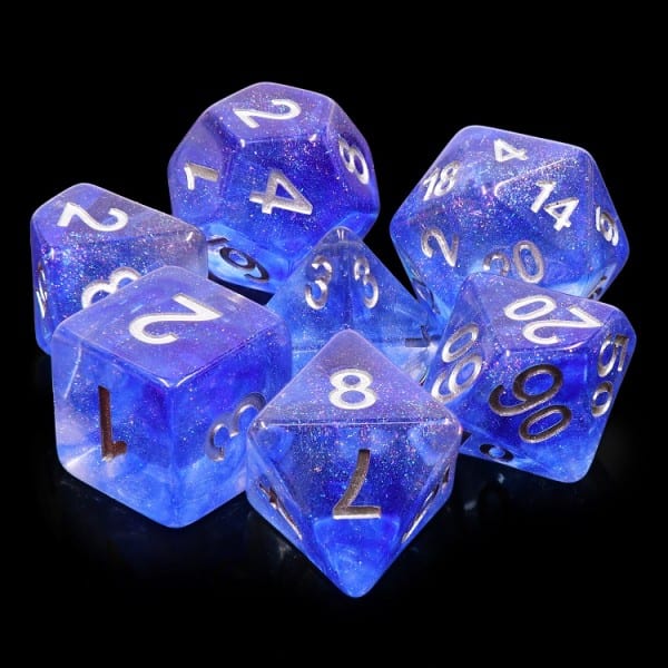 Blue Veil 7 die set - DiceEmporium.com