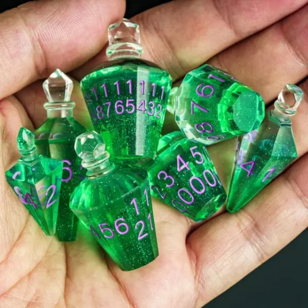 Handmade Magic Potion Bottle Green - Dice Emporium