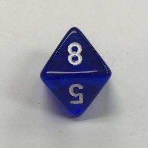 8 Sided Clear Blue White Chessex Dice - DiceEmporium.com