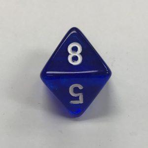 8 Sided Clear Blue White Chessex Dice - DiceEmporium.com