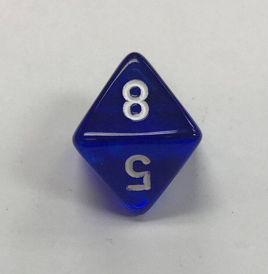 8 Sided Clear Blue White Chessex Dice - DiceEmporium.com