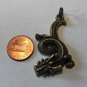 Coiled Bronze Dragon Charm