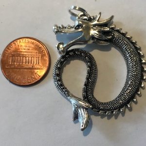 Coiled Silver Dragon Charm