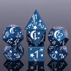 Blue Galaxy Comet 7-die set - dice emporium