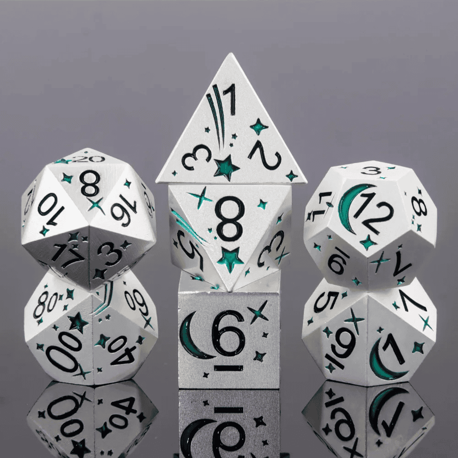Green Comet 7-die set - dice emporium