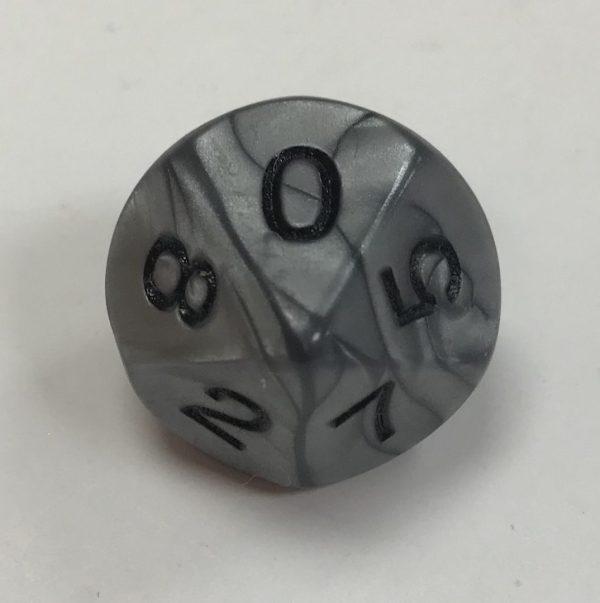 Silver Olympic D10 Dice - DiceEmporium.com