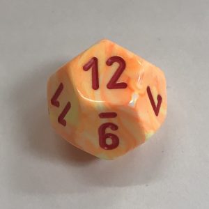 Festive Sunburst Red d12 Dice - 12 Sided - DiceEmporium.com