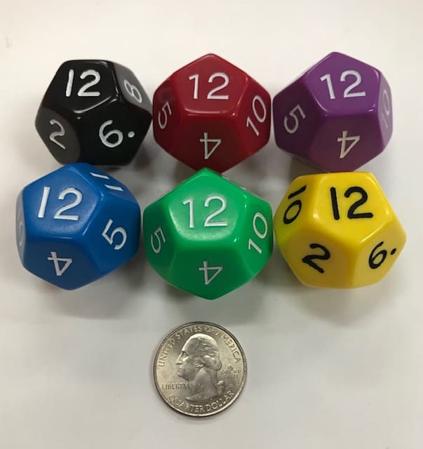 d12 Jumbo Dice Group Koplow - 12 Sided - DiceEmporium.com