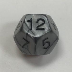 Silver Olympic d12 Dice - DiceEmporium.com