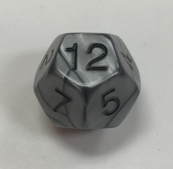 Silver Olympic d12 Dice - DiceEmporium.com