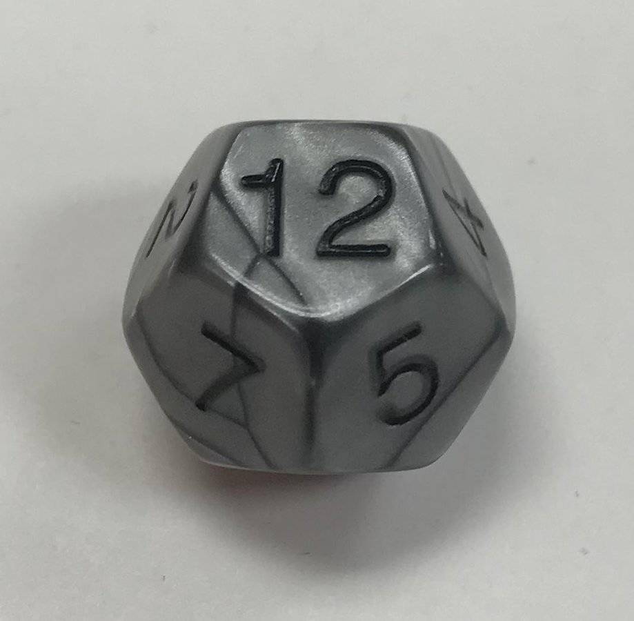 Silver Olympic d12 Dice - DiceEmporium.com