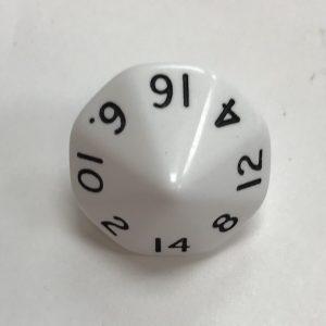 16 Sided Opaque White d16 Dice - DiceEmporium.com