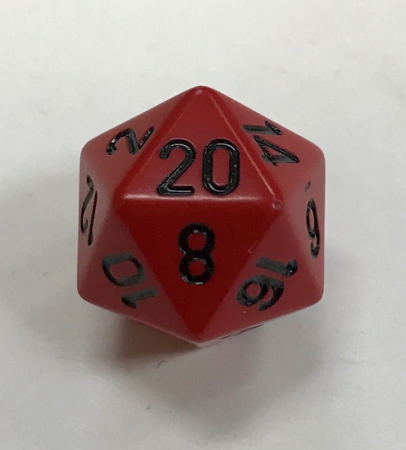 d20 Red Black Opaque Chessex Dice - 20 Sided - DiceEmporium.com