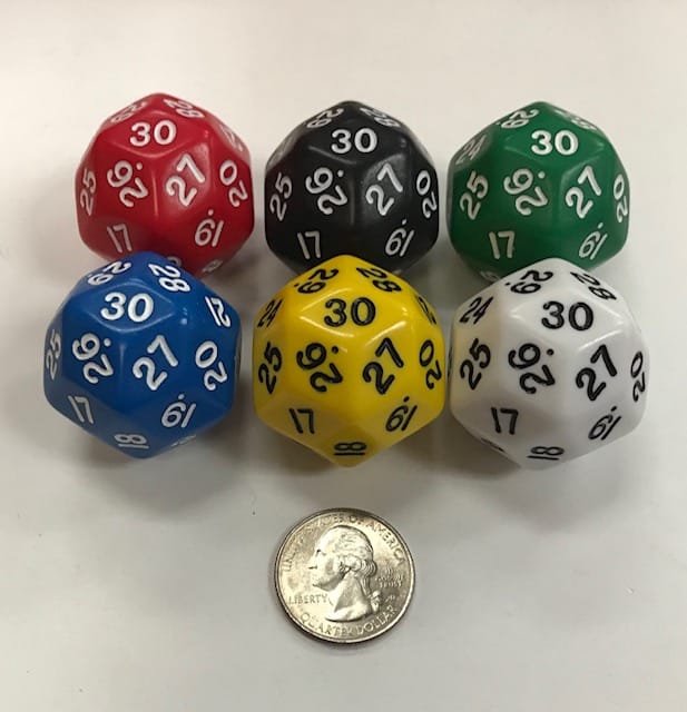 d30 Jumbo Die Koplow - 30 Sided - DiceEmporium.com