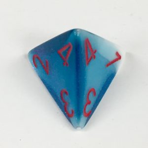 4 Sided Astral Blue-White/red Gemini Dice