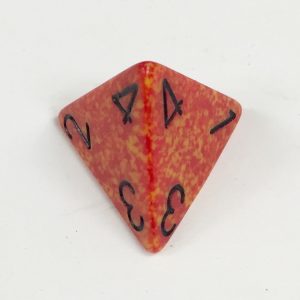 4 Sided Fire Speckled Dice