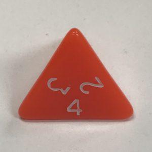 d4 4 Sided Opaque Orange White Dice - DiceEmporium.com