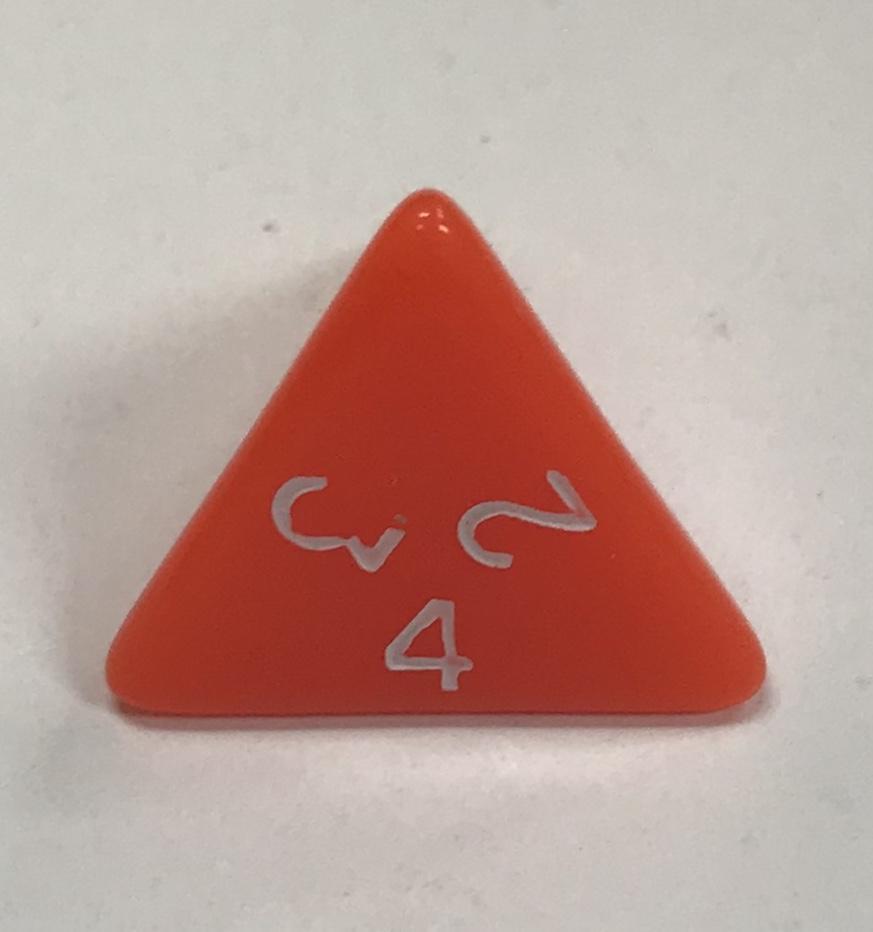 d4 4 Sided Opaque Orange White Dice - DiceEmporium.com
