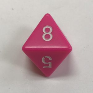 d8 Chessex Opaque Pink White Numbers Dice - DiceEmporium.com