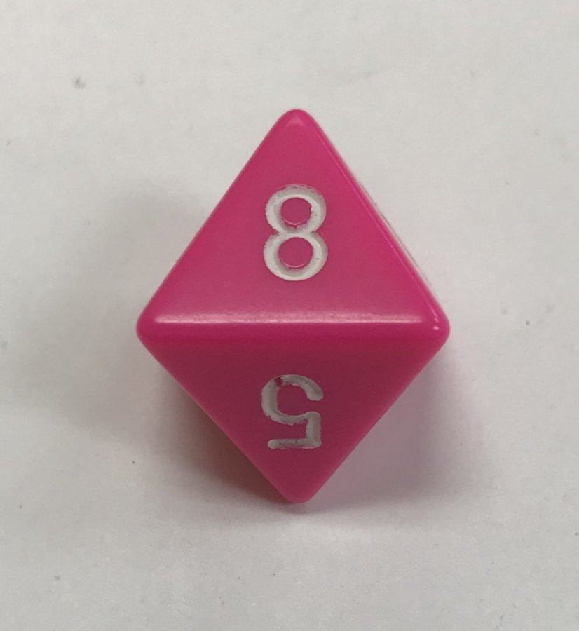 d8 Chessex Opaque Pink White Numbers Dice - DiceEmporium.com