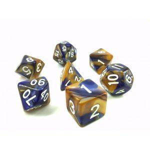 Dark Blue Gold Blend Dice Set - DiceEmporium.com