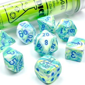 Festive Garden/blue 7 Die Set - DiceEmporium.com