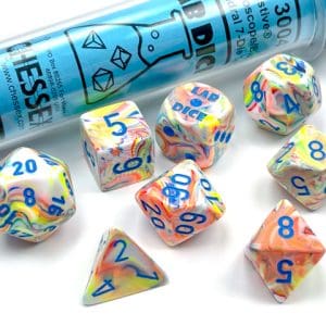 Festive Kaleidoscope/blue 7 Die Set - DiceEmporium.com