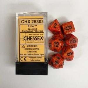 4 Sided Fire Speckled Dice