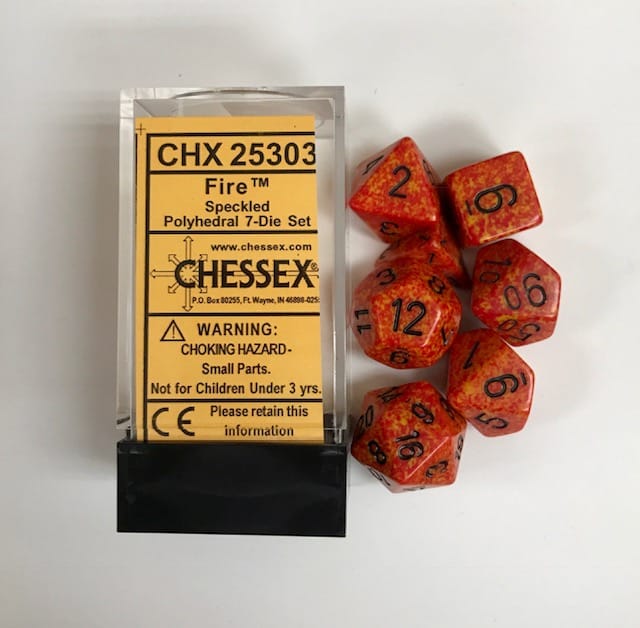 4 Sided Fire Speckled Dice