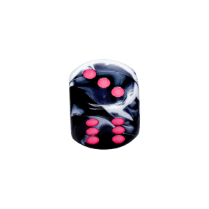 Gemini Black-White Pink 30mm - Dice Emporium