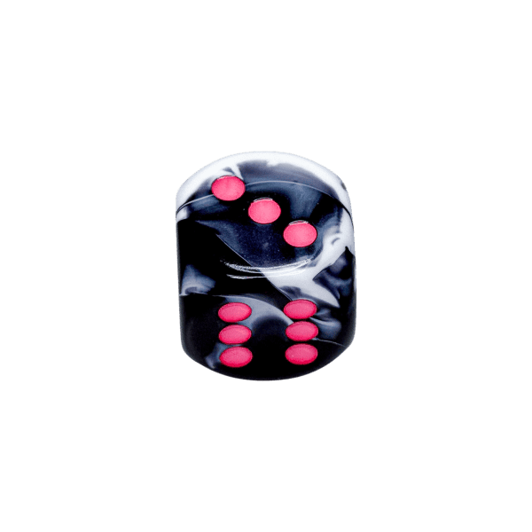Gemini Black-White Pink 30mm - Dice Emporium