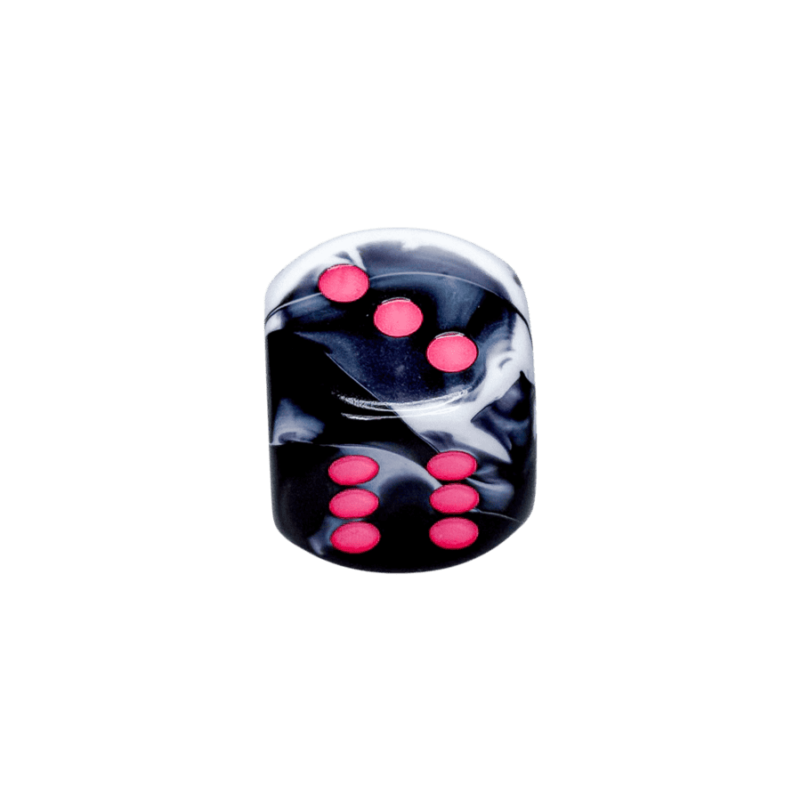 Gemini Black-White Pink 30mm - Dice Emporium