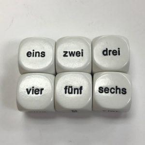 6 Sided German Word Numbers Dice 1-6- DiceEmporium.com